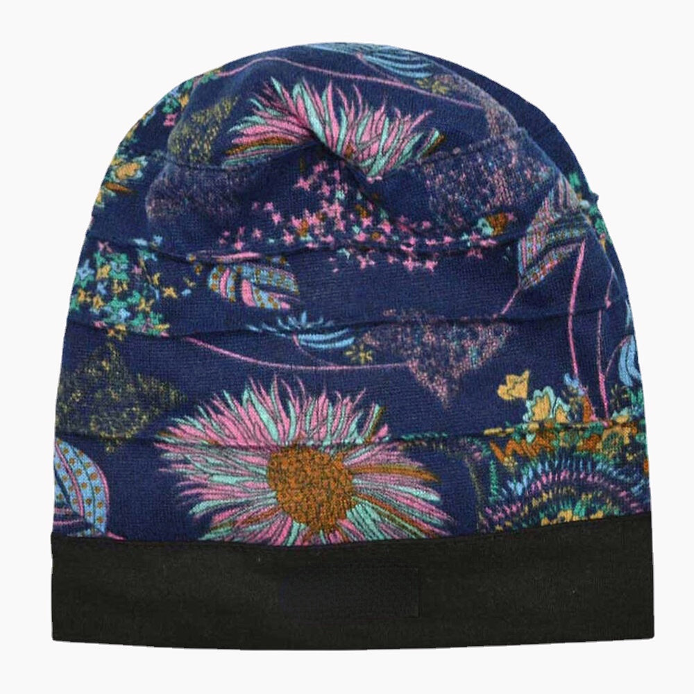 Women's Floral Cotton Beanie: Casual, Breathable, Warm Turban for Outdoor Fashion