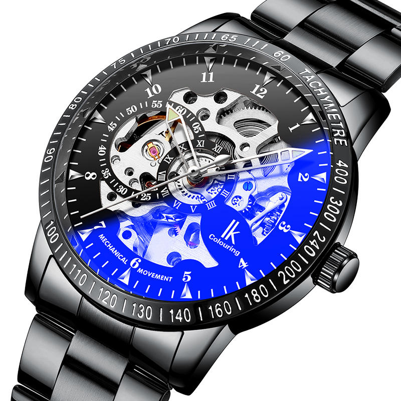 Skeleton Dial Automatic Mechanical Watches Business Style Men Watch