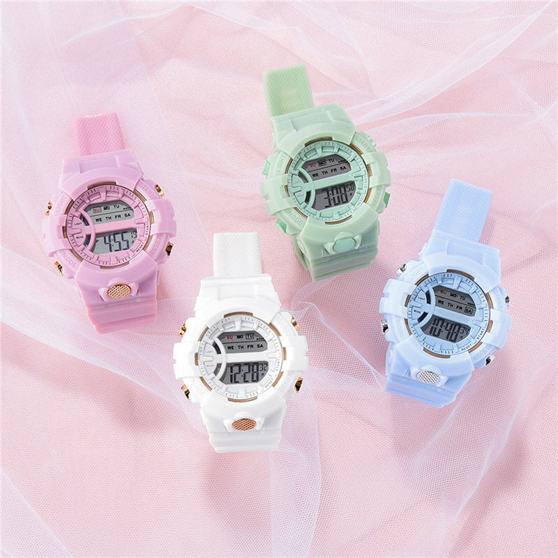 Casual Time Week Display Silicone Strap LED Digital Watch Women Watch