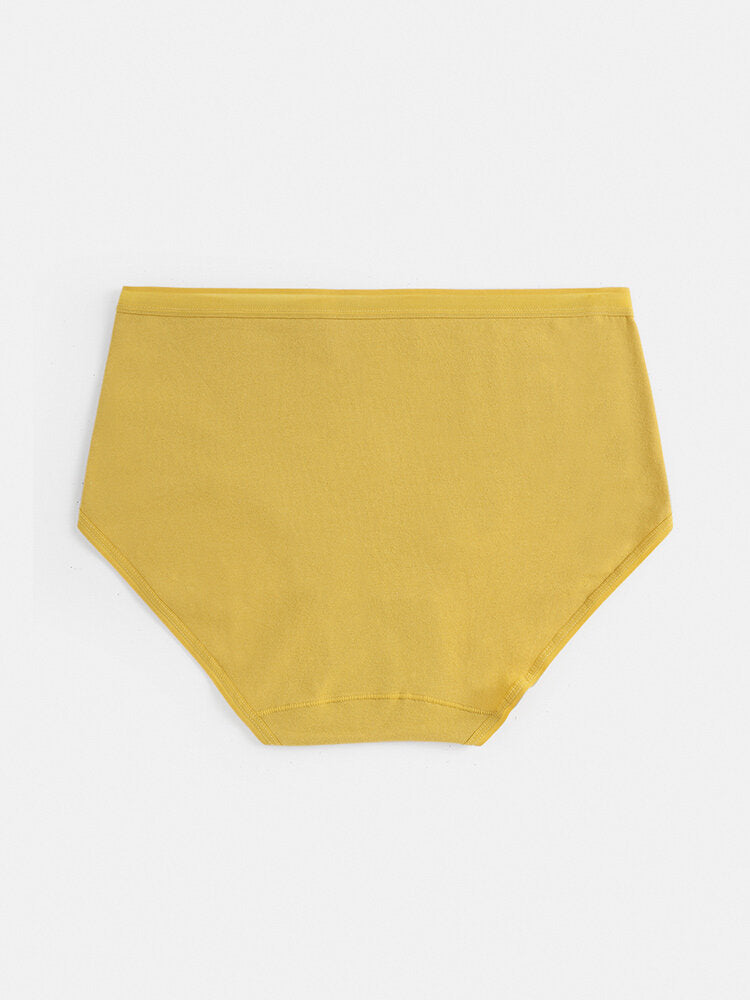 Women's Graphene Antibacterial Mid Waist Panties - Solid Color