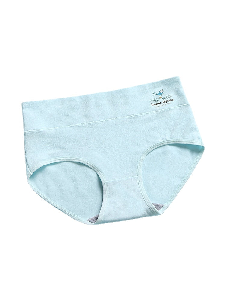 Women's High Waist Stripe Cotton Panties with Wide Waistband