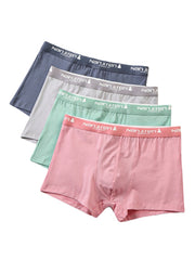 4Pcs Mens Cotton Graphene Breathable Antibacterial Thin Boyshorts Homewear Boxers Briefs