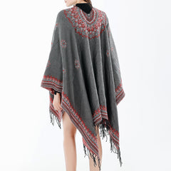 Vintage Ethnic Style Women's Winter Scarf Shawl with Tassels - Artificial Cashmere