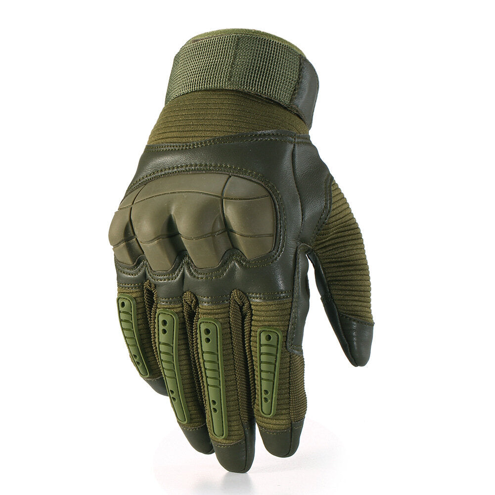 Tactical Touch Screen Full Finger Gloves with Hard Knuckle for Airsoft & Outdoor Use - 3 Colors