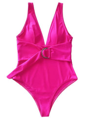 Women's Swimwear One Piece Normal Swimsuit Quick Dry Plain Red Rose Red Bodysuit Bathing Suits Sports Beach Wear Summer