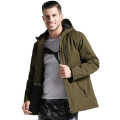 Man Electronic USB Heated Jacket Intelligent Heating Hooded Work Motorcycle Skiing Riding Coat