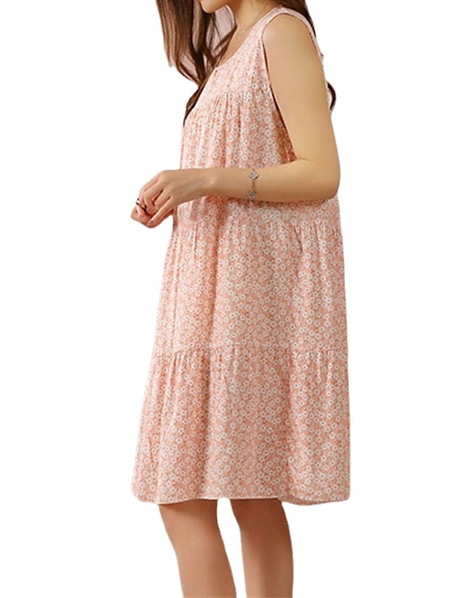 Women's Pajamas Nightgown Flower Fashion Simple Comfort Home Daily Bed Cotton Breathable Gift