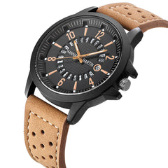 Men Wrist Watch Genuine Leather Strap Creative Watch