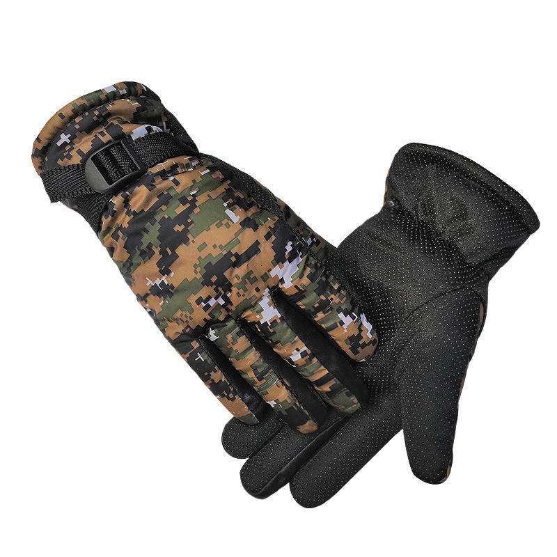 Camouflage Windproof Skiing & Cycling Gloves - Warm, Durable for Motorcycle & Bike