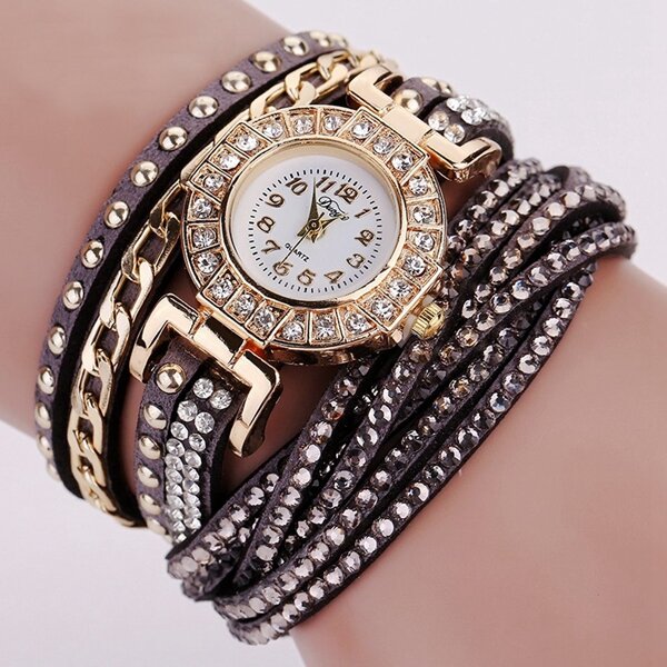 Luxury Nation Style  Crystal Gold Bracelet Watch Ladies Vintage Quartz Wirstwatches