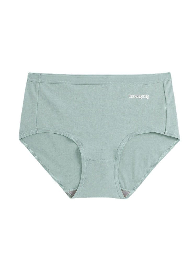 Women's Graphene Antibacterial Mid Waist Panties - Solid Color