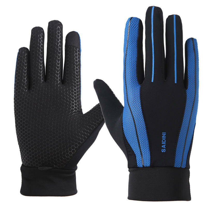 Men's Non-Slip Touchscreen Silicone Riding Gloves - Windproof, Full Finger