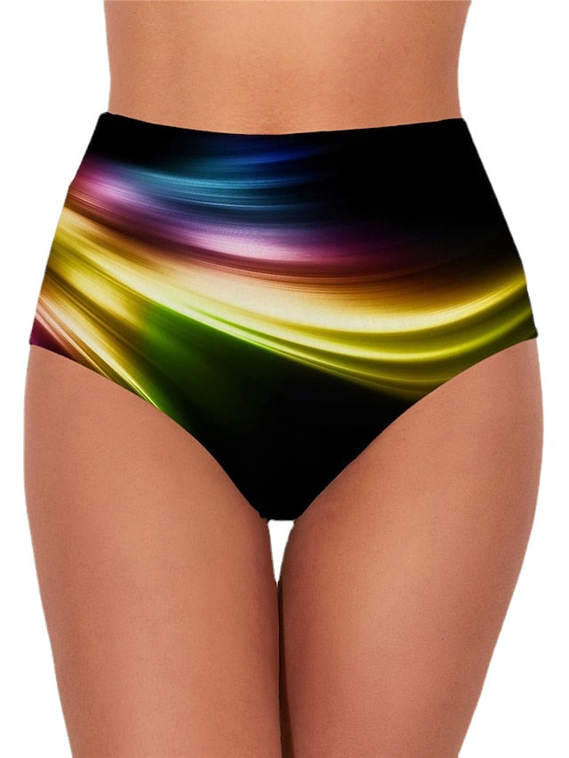 Women's Gradient High-Waisted Swim Cover-Up - Black, Sporty, Fashionable Beachwear