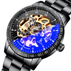 Skeleton Dial Automatic Mechanical Watches Business Style Men Watch