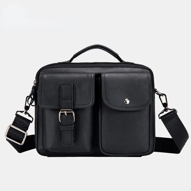 Men's Vintage Leather Business Crossbody Handbag for Work