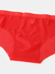 Mens Solid Color See Through Breathable Thin Mid Waist Full Hip Home Briefs