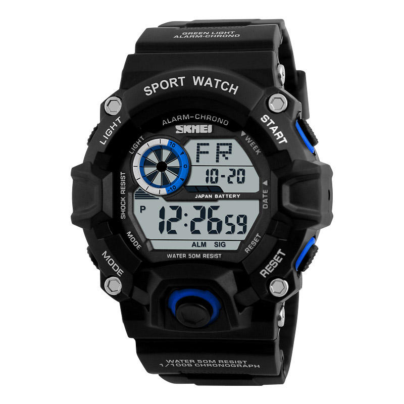 Digital Watch Fashion Multi-funcional Sports Chronograph 50M Waterproof Men Wrist Watch