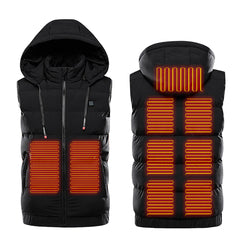 Unisex USB Heated Winter Jacket with Hood - Electric Warm Coat