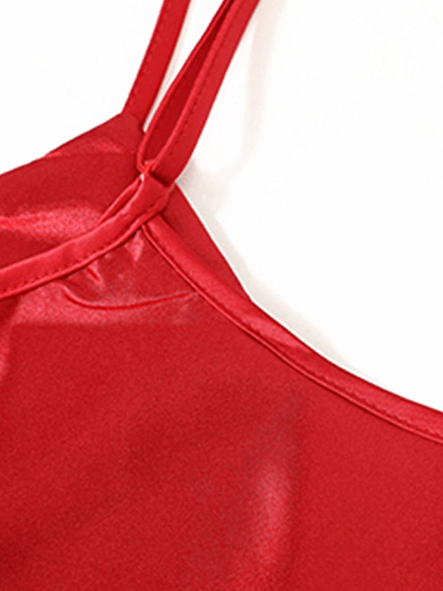 Casual Backless Solid Color Midi Dress with Straps for Home Lounge