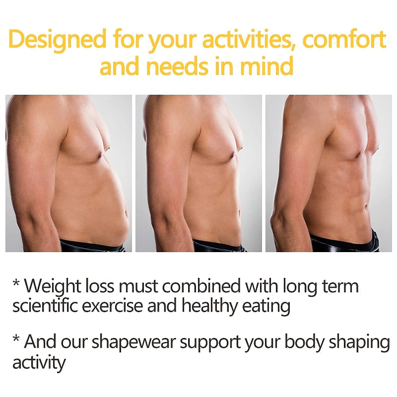 Men's Body Toning Shirt: Posture Corrective, Slimming, Fat Burning Compression Top