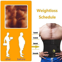 Men's Neoprene Waist Trainer Belt - Thermal Body Shaper & Slimming Corset for Sweat & Support