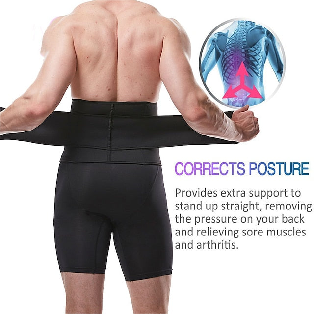 Men's Neoprene Waist Trainer Belt - Thermal Body Shaper & Slimming Corset for Sweat & Support