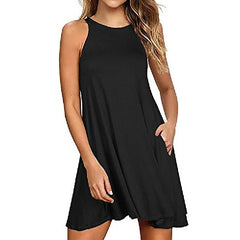 Fashion Sleeveless Sport Casual Simple Dress For Womens