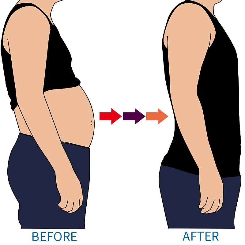Men's Body Toning Shirt: Posture Corrective, Slimming, Fat Burning Compression Top