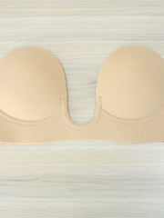 Women's Tube Bra Adhesive Bras Strapless Bras Full Coverage Deep V Breathable Invisible Pure Color Sticky Casual Daily Polyester Sexy 1PC