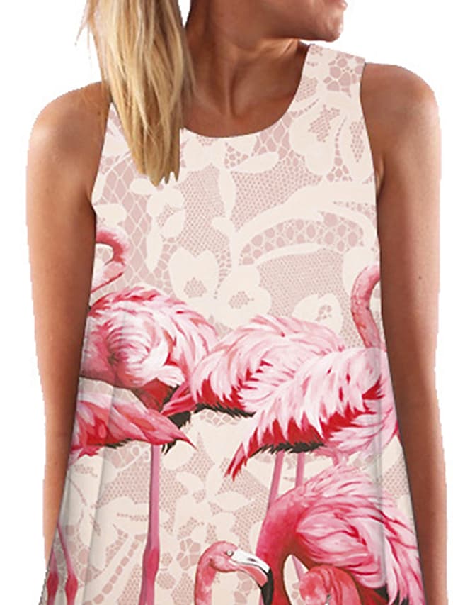 Women's Animal Print Crew Neck Active Fashion Outdoor Sleeveless Fit Dress