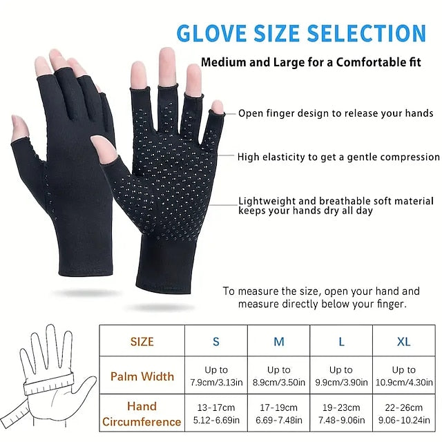 1 Pair Of Arthritis Pressure Gloves With Anti-Slip Glue Point Relieve Arthritis Rheumatoid Arthritis Bone Arthritis Carpal Tunnel Pain Pressure Gloves For Men And Women Arthritis Work Gloves