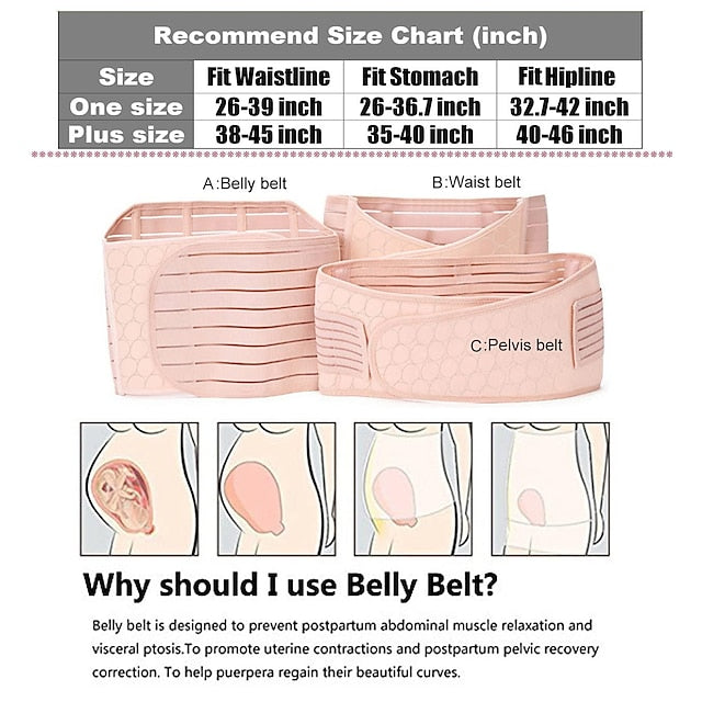 3-in-1 Postpartum Support Belt - Belly, Waist & Pelvis Shapewear Girdle