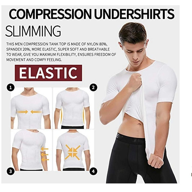 Men's Body Toning Shirt: Posture Corrective, Slimming, Fat Burning Compression Top