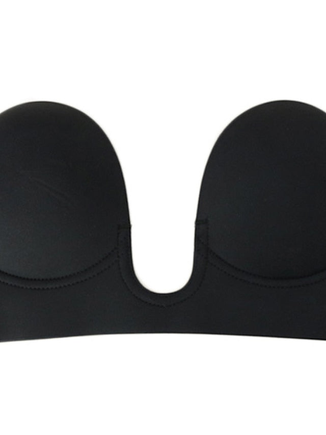Women's Tube Bra Adhesive Bras Strapless Bras Full Coverage Deep V Breathable Invisible Pure Color Sticky Casual Daily Polyester Sexy 1PC