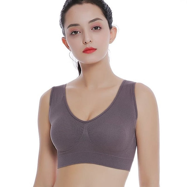 Women BrasLadies Pure Color Plus Size Ultra-Thin Large Bra Sports Bra Full Bra Cup Tops