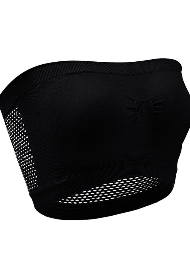 Women's Wireless Bras Padded Bras Tube Bra Strapless Bras Full Coverage Scoop Neck Breathable Invisible Pure Color Pull-On Closure