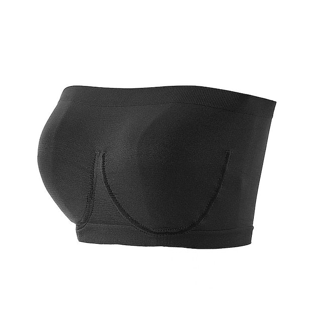 Women's Bras & Bralettes Tube Bra Strapless Full Coverage Solid Color Scoop Neck Micro-elastic Breathable Invisible