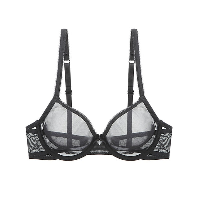 Women's Bras & Bralettes Lace Bras Underwire Bra 34 Cup Solid Color Micro-elastic Breathable Casual Daily Flesh-colored