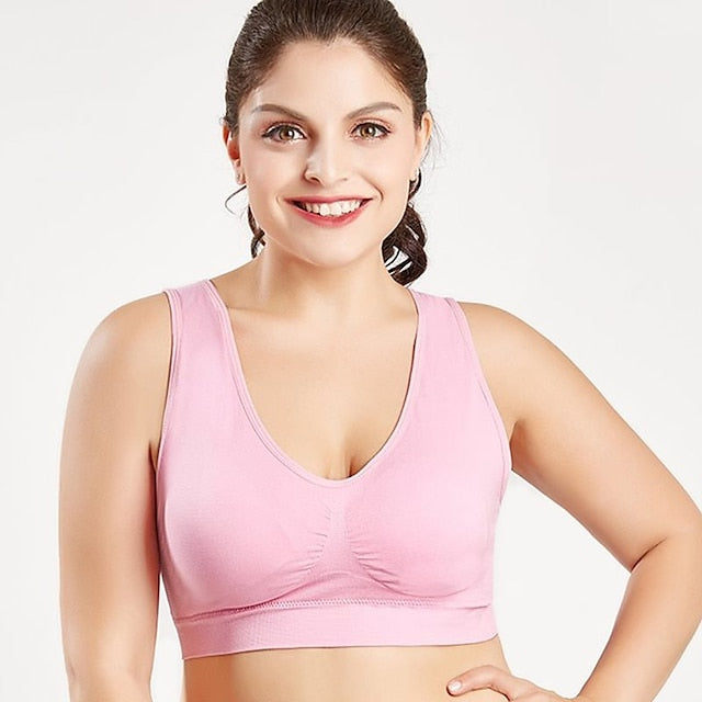 Women BrasLadies Pure Color Plus Size Ultra-Thin Large Bra Sports Bra Full Bra Cup Tops