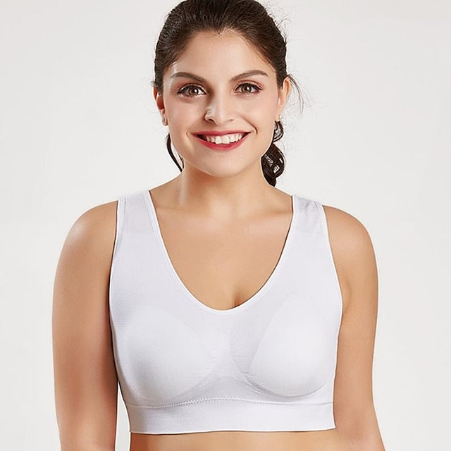 Women BrasLadies Pure Color Plus Size Ultra-Thin Large Bra Sports Bra Full Bra Cup Tops