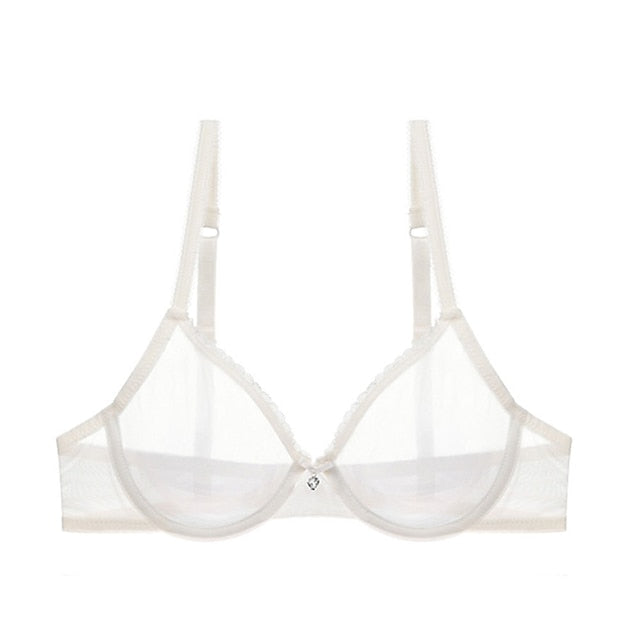 Women's Bras & Bralettes Lace Bras Underwire Bra 34 Cup Solid Color Micro-elastic Breathable Casual Daily Flesh-colored