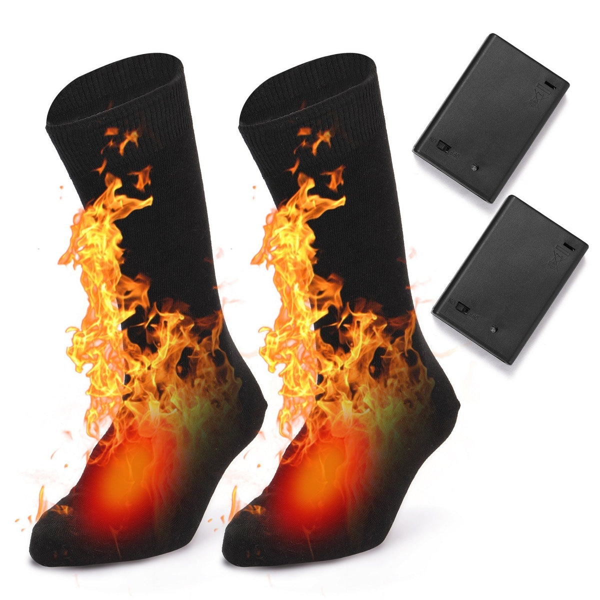 Battery Heated Socks for Outdoor Cold Weather - Ideal for Riding, Camping, Hiking, Motorcycle