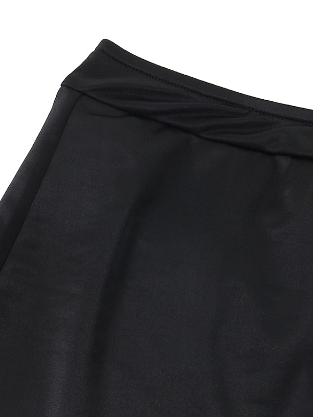 Women's Swimwear Tankini 2 Piece Normal Swimsuit High Waisted Geometic Black Padded V Wire Bathing Suits Sports Vacation Sexy / Strap / New / Strap