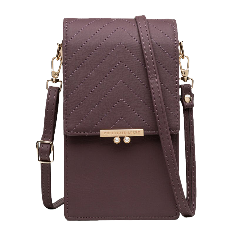 Women 4 Card Slots Solid Phone Bag Crossbody Bag Shoulder Bag