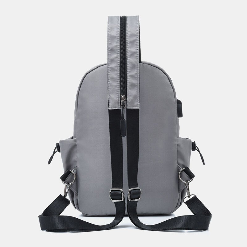 Men USB Charging Multi-carry Multi-Layers Waterproof Crossbody Bag Chest Sling Backpack