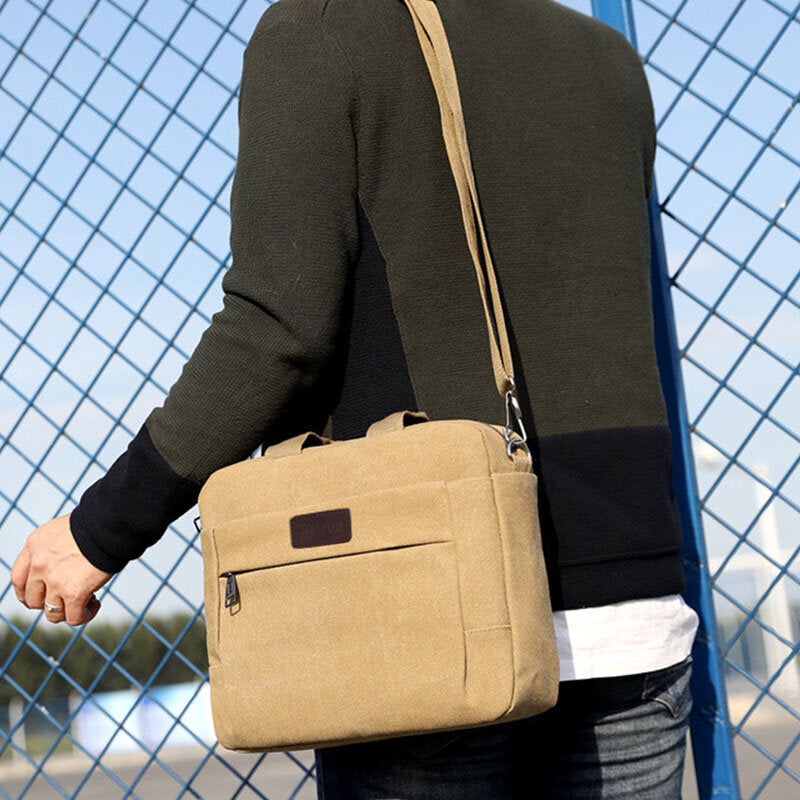 Men Canvas Shoulder Bag Crossbody Handbag Business