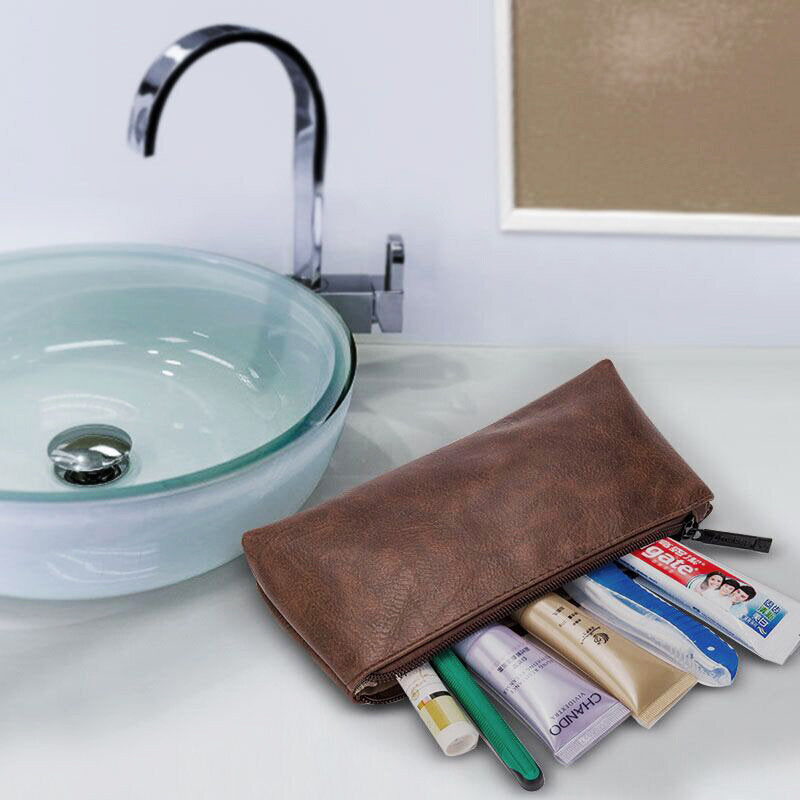 Men PU Leather Large Capacity Multifunction Waterproof Travel Cosmetic Bag Storage Bag Handbags