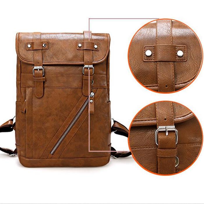 Men Large Capacity Solid Casual Multifunction Laptop Flap Men Backpack