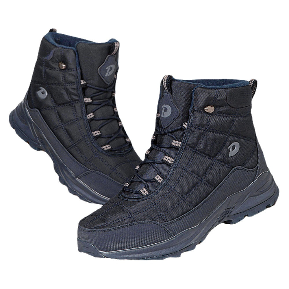 Men's Waterproof Non-Slip Winter Snow Boots - Warm, Windproof, Plus Velvet Lining