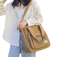 Women Casual Light Weight Tote Solid Large Capacity Handbag Crossbody Bag